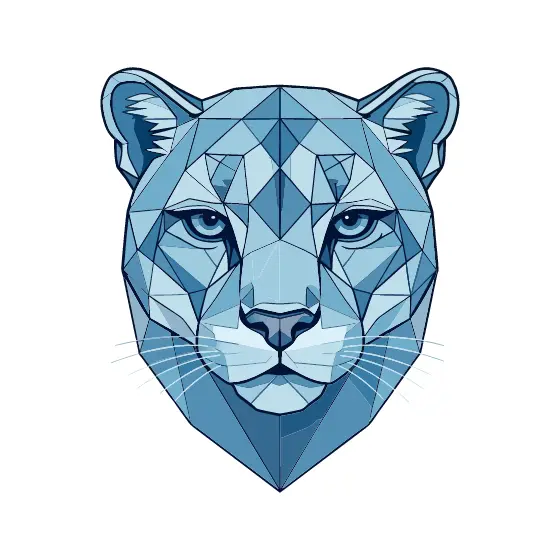 Simple Low Poly Mountain Lion Face
