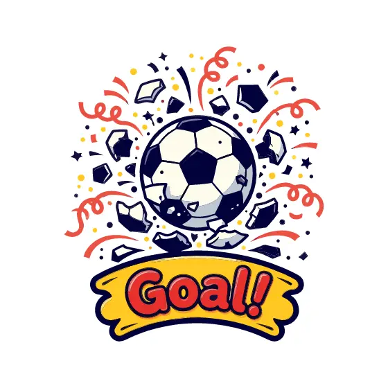 Exploding Soccer Ball With Goal Banner