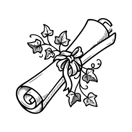 Upright Diploma With Ivy Sprigs