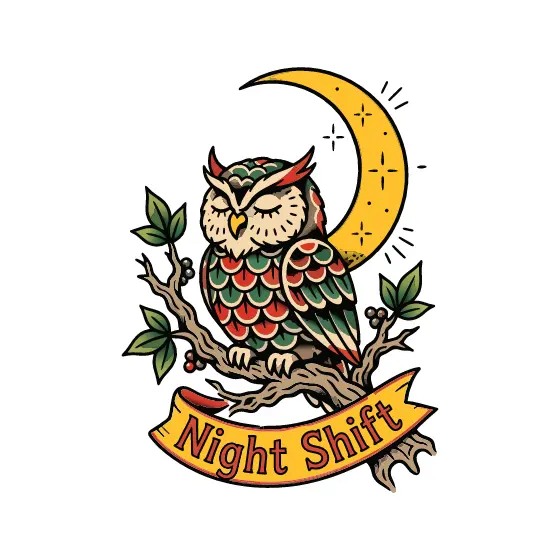 Owl With Yellow Banner Variant