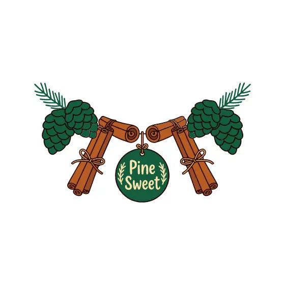 Cinnamon Pinecone Garland With Green Badge