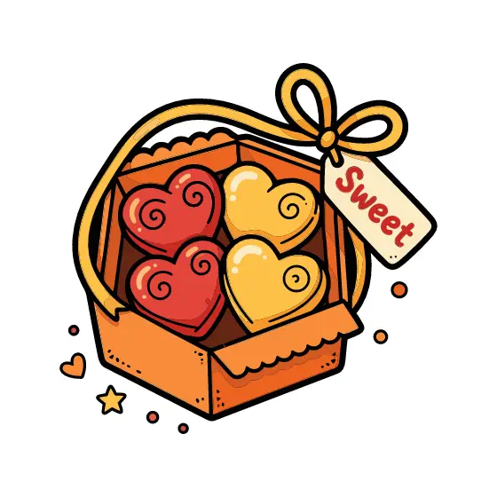 Red and Gold Swirl Chocolate Box