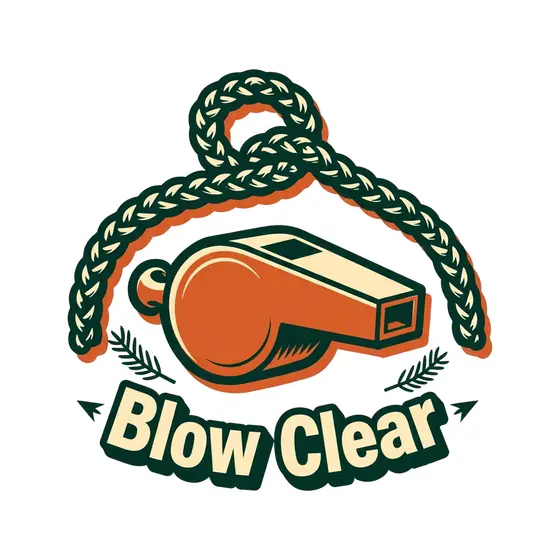 Angled Whistle Emblem With Blow Clear Text