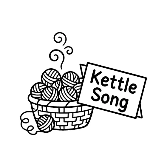 Kettle Song Label With Tall Yarn Basket