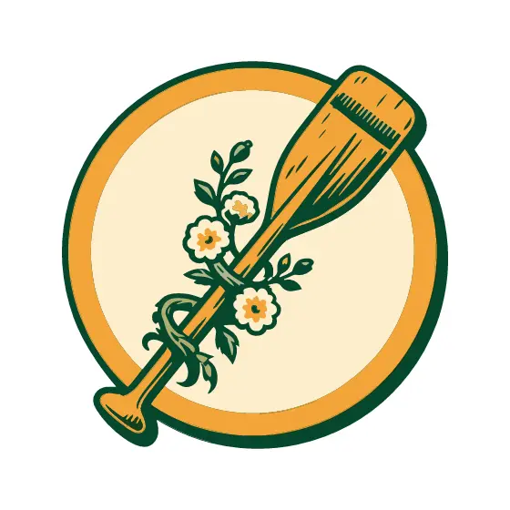 Canoe Paddle with Wildflower Vine Badge