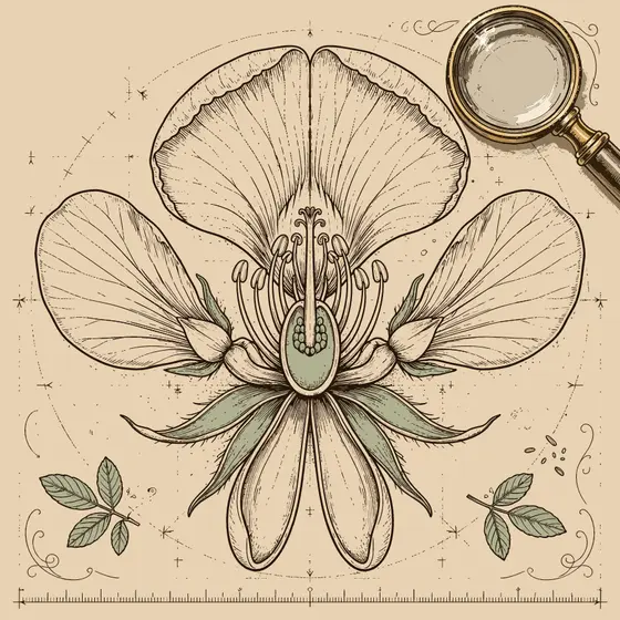 Sepia Bean Blossom Botanical Study