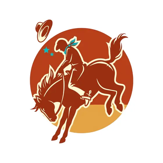 Bucking Bronco With Bandana Rider