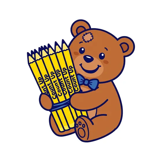 Bear Hugging Pencils With Bow Tie