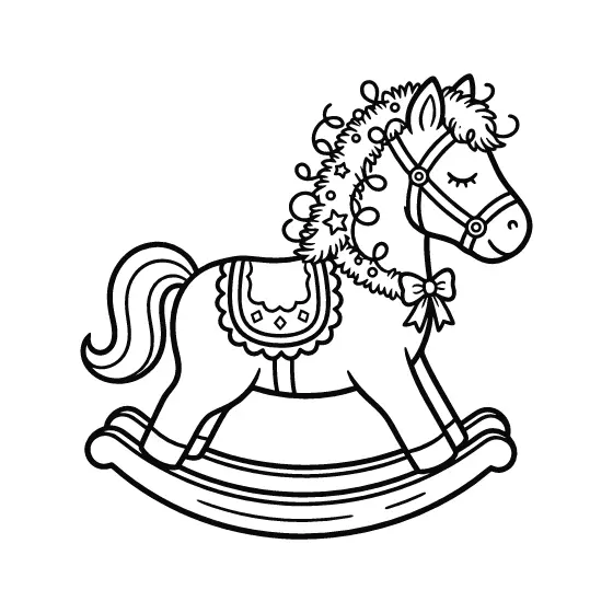 Sleepy Rocking Horse With Tinsel Mane