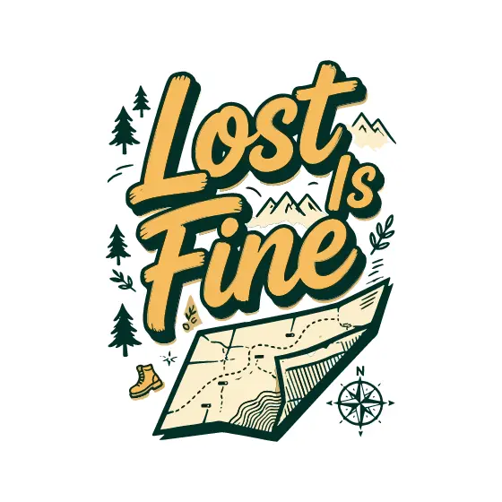Lost Is Fine Mustard Script With Map