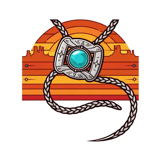 Silver Bolo Tie With Turquoise Stone