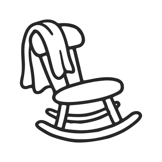 Rocking Chair Tilted With Blanket