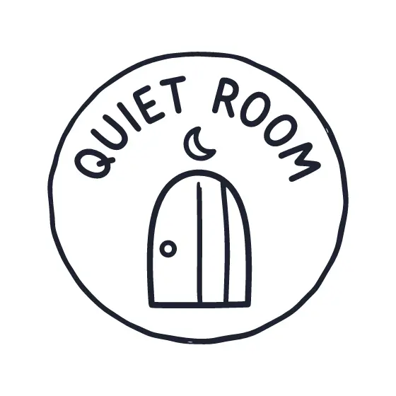 Quiet Room Badge With Plank Door