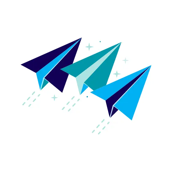 Three Paper Airplanes in Motion