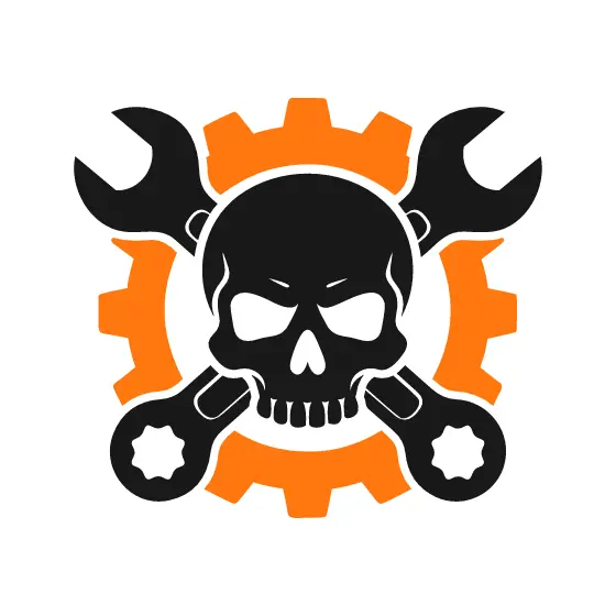 Skull and Wrenches Gear Logo