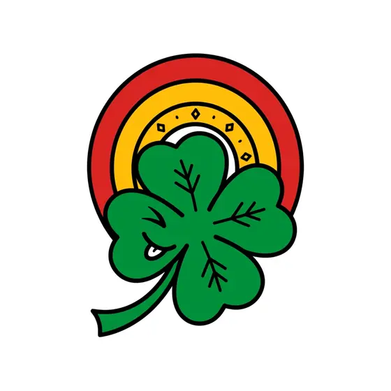 Clover With Sparkle Dots and Veins
