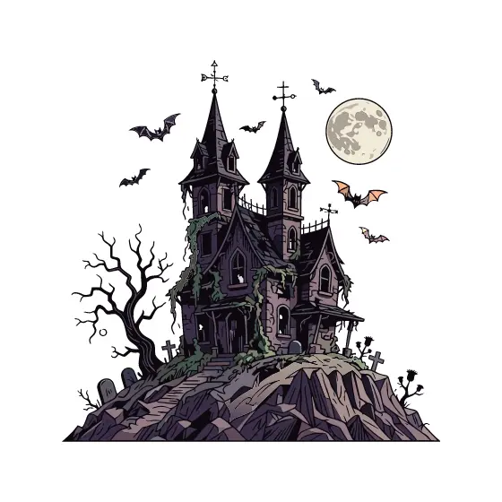 Spooky Haunted Mansion On A Hill
