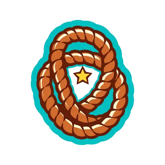 Looped Lasso Rope With Pinned Star