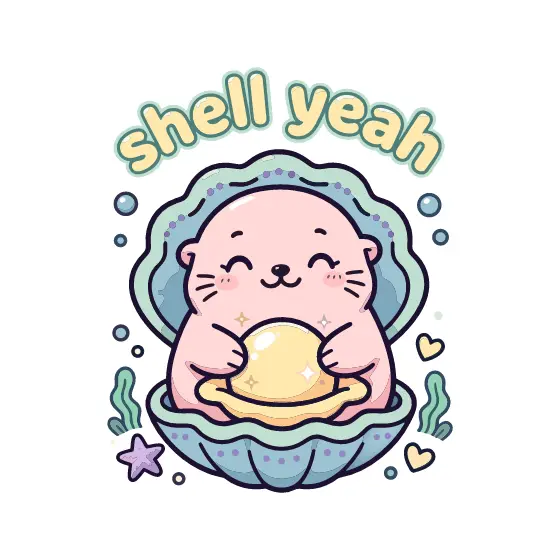 Sea Otter Holding Pearl In Clam