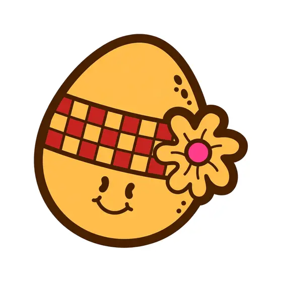 Smiling Egg With Checkered Band