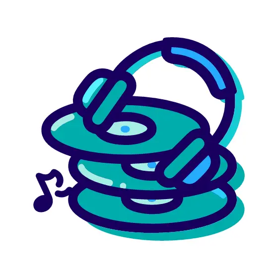 Headphones Resting On Vinyl Stack