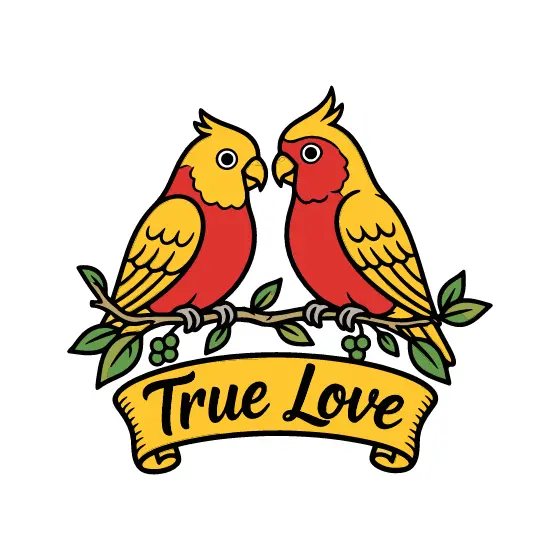 Yellow Cockatiel Pair With Branch