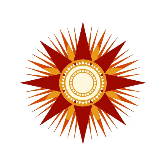 Sun Burst Star With Center Ring