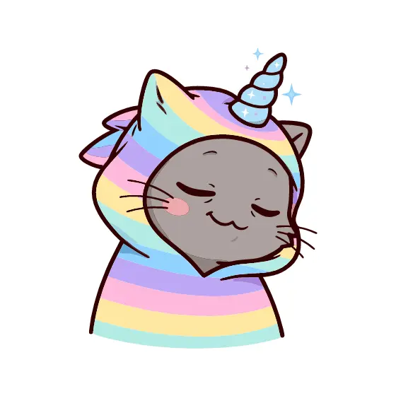 Grey Cat in Sky Blue Unicorn Hood