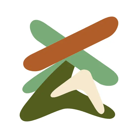 Stacked Abstract Shapes in Earth Tones