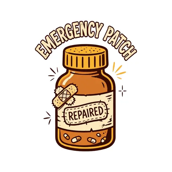 Repaired Pill Bottle With Sparkle Accents