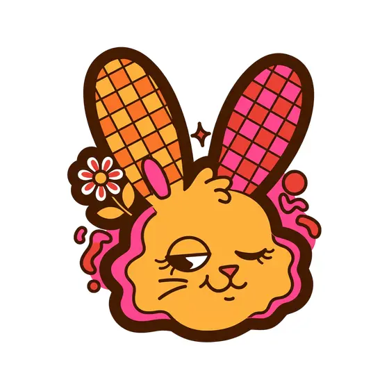 Half-Lidded Orange Bunny Head