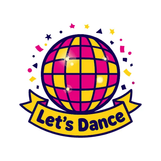Magenta Yellow Disco Ball With Banner