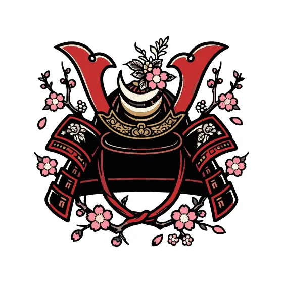 Samurai Kabuto Helmet With Cherry Blossoms