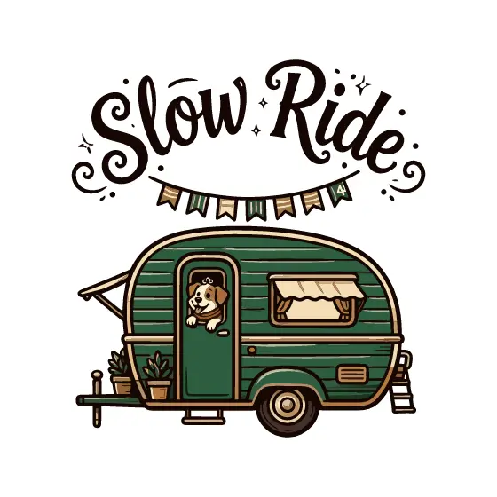 Slow Ride Camper With Potted Plants