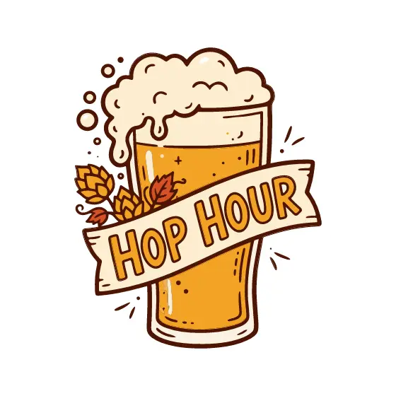 Hop Hour Pint With Cream Banner