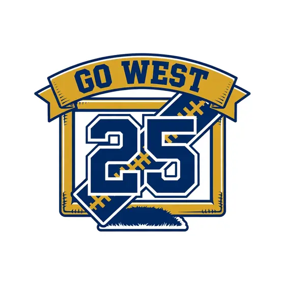 Navy Go West 25 Yard Line Badge
