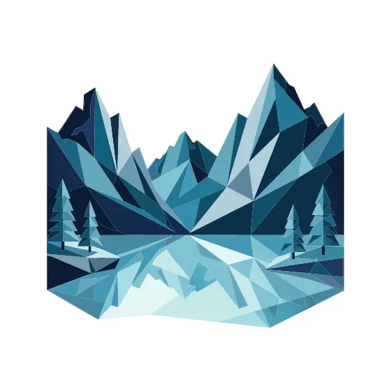 Low Poly Mountain Lake Scene