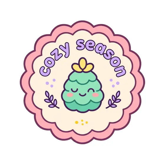 Scalloped Badge With Mint Tree Character
