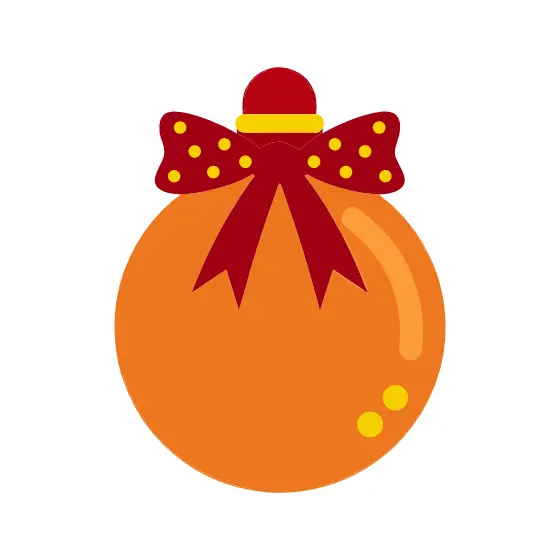 Orange Bauble With Polka Dot Bow