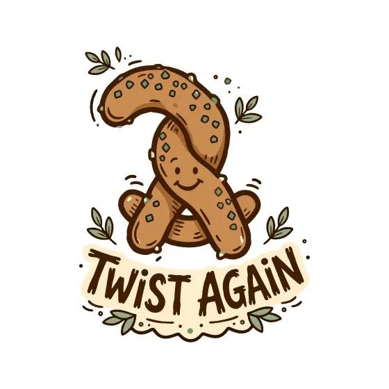 Wriggling Pretzel With Sticker Banner