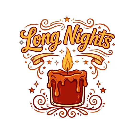 Golden Long Nights Candle with Ribbons