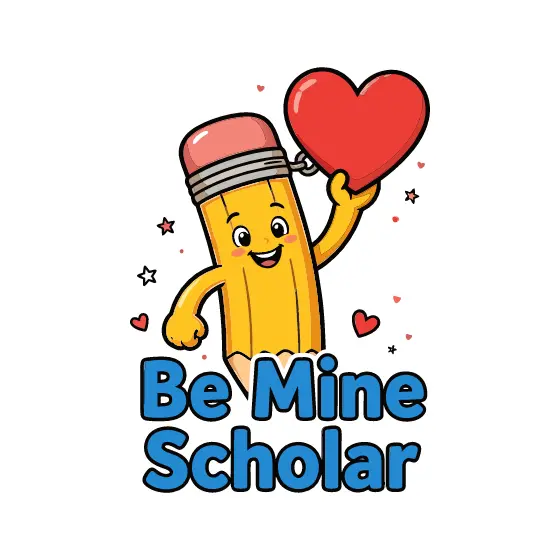 Waving Pencil Holding Red Heart