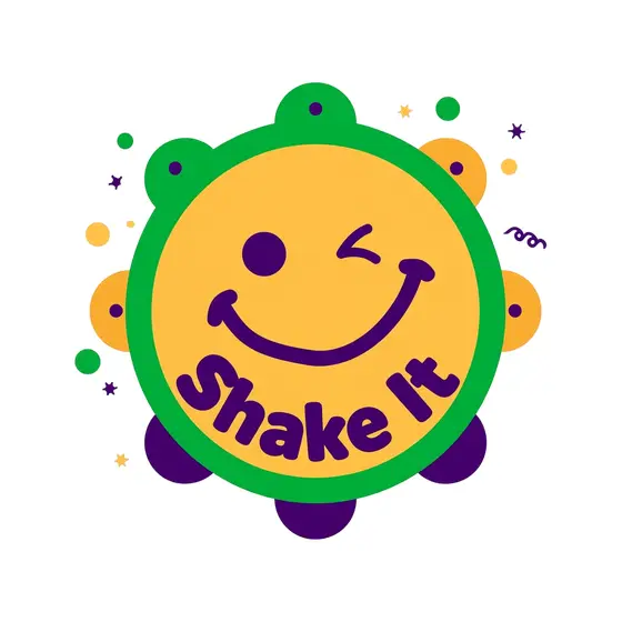 Winking Tambourine With Purple Shake It Text