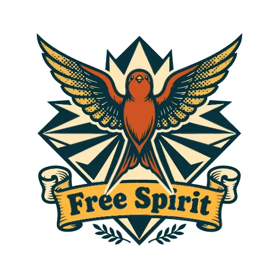 Symmetrical Bird Crest With Banner