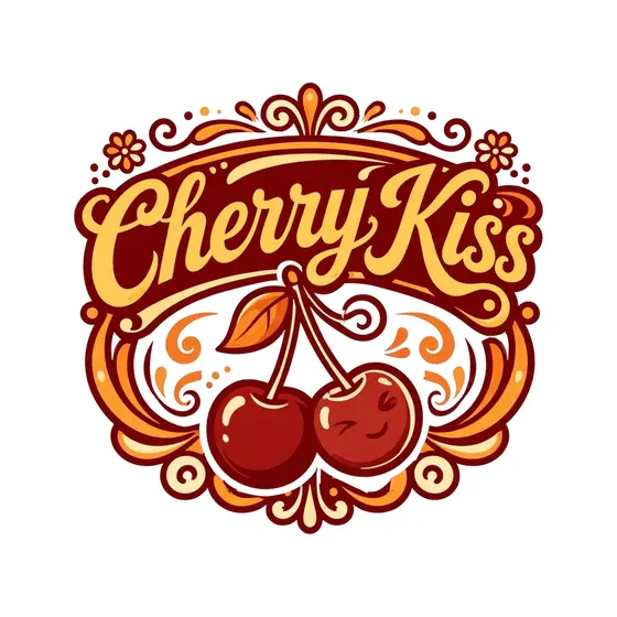 Cherry Kiss Emblem With Winking Cherries