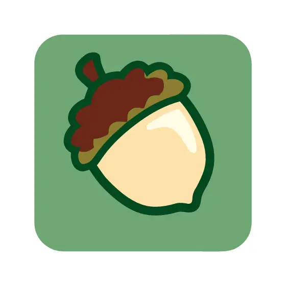 Cream Acorn Tilted Right with Cap