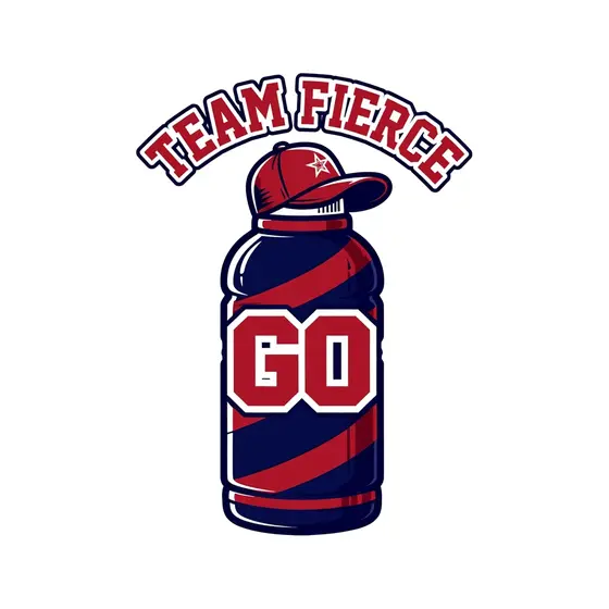 Red Striped Bottle With Go Label