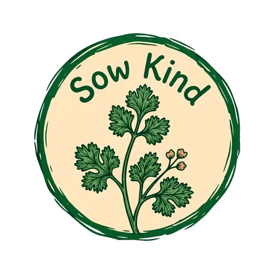 Sow Kind Round Badge with Cilantro