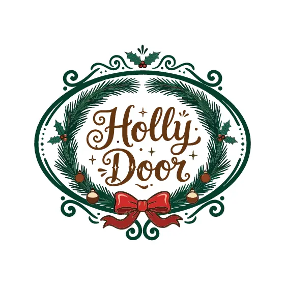 Holly Door Oval Frame With Pine Branches