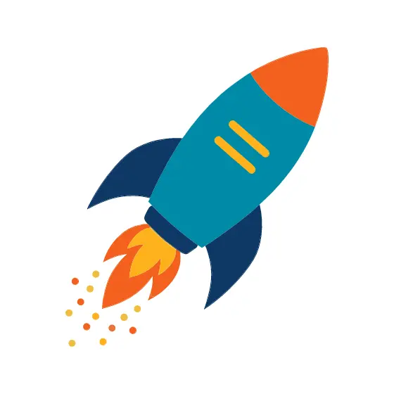 Rocket Blasting Off Diagonally